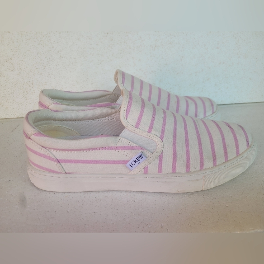 J.crew Pink Striped Slip-On Shoes